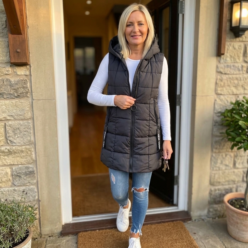 Ginette | Women's Longline Hooded Puffer Gilet