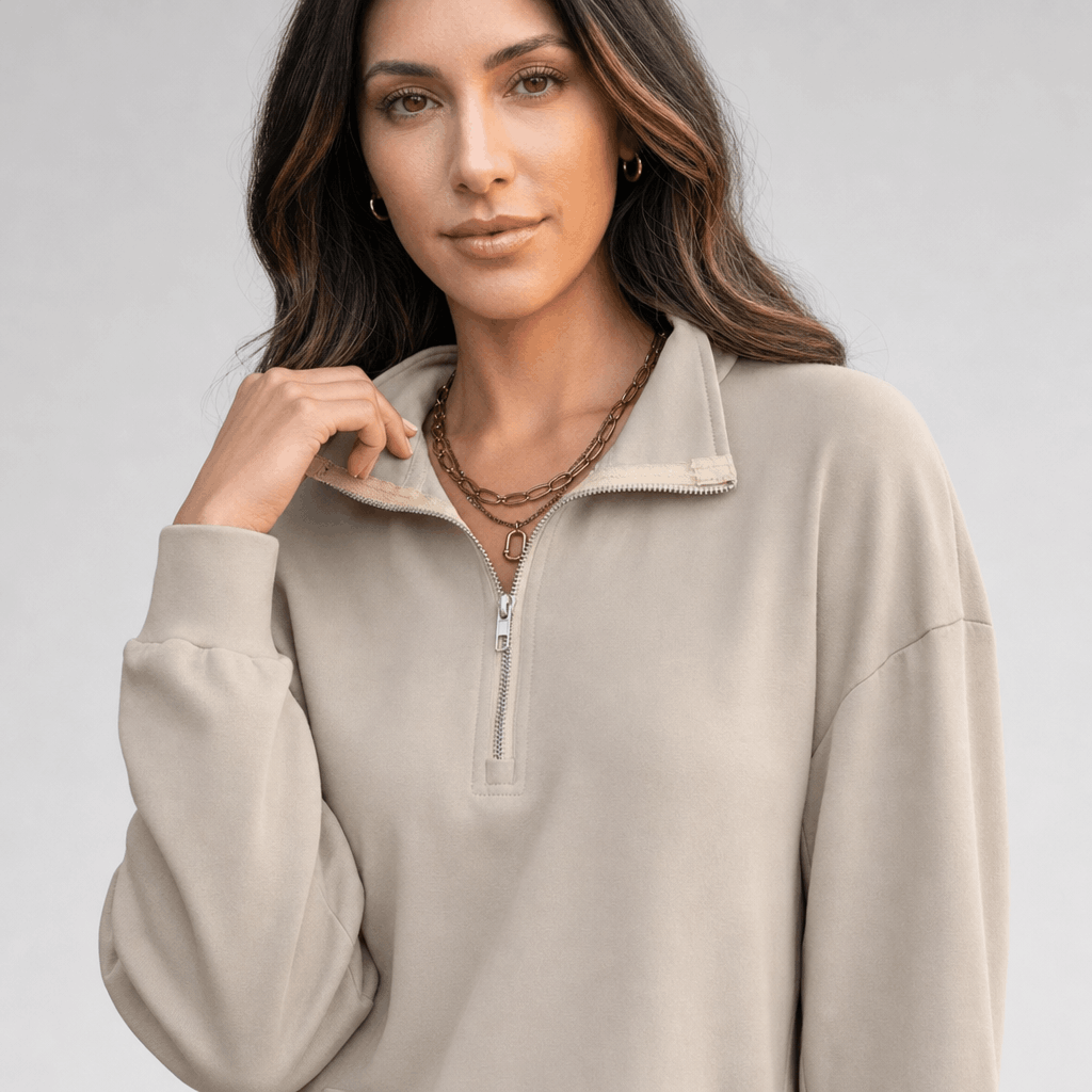 Louison | Women's Oversized Quarter Zip Sweatshirt