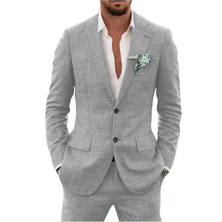 Lucas | Men's Slim-Fit Single-Breasted Linen Two-Piece Suit