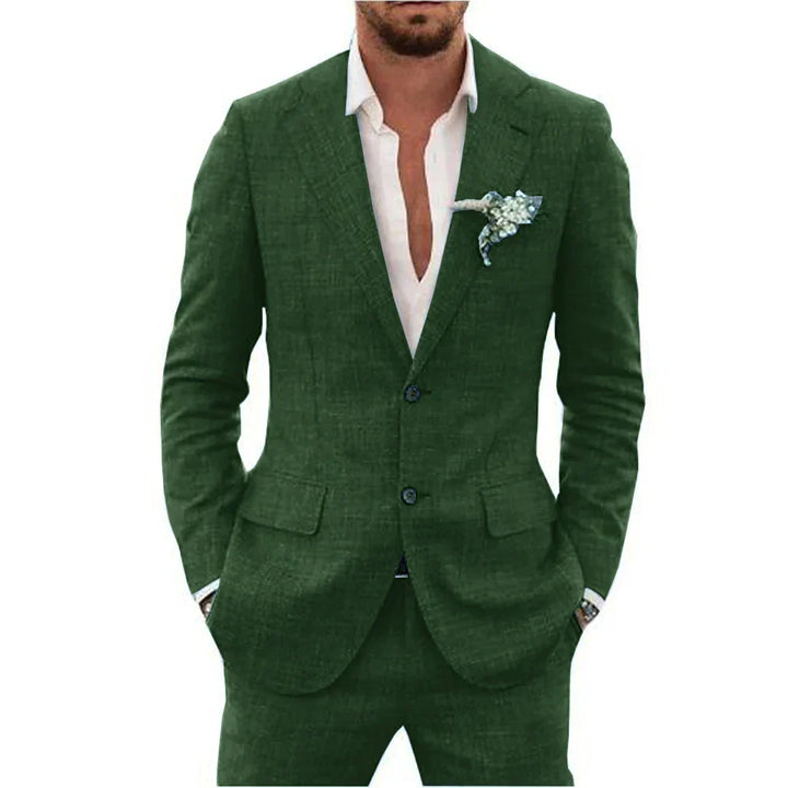 Lucas | Men's Slim-Fit Single-Breasted Linen Two-Piece Suit