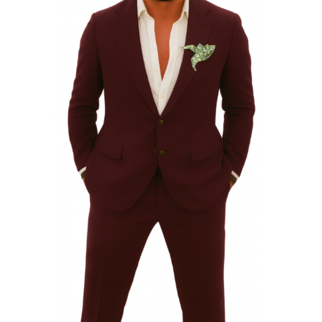 Lucas | Men's Slim-Fit Single-Breasted Linen Two-Piece Suit