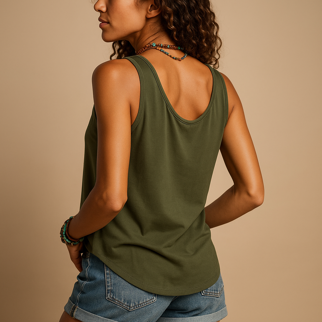 Women's Lightweight Sleeveless Top with V-Neckline