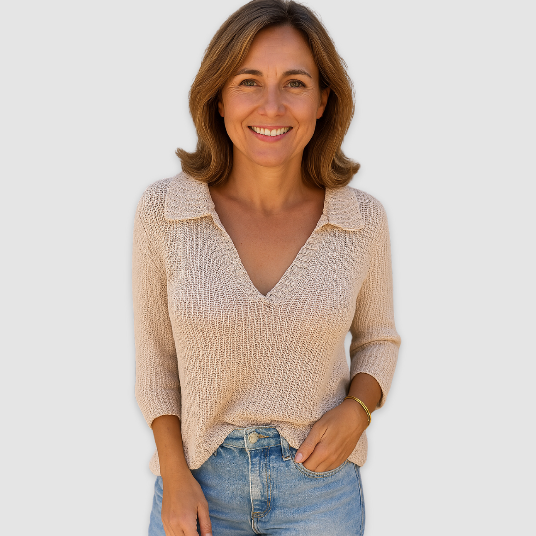 Lucy | Women's Elegant V-Neck Relaxed Flowing Top