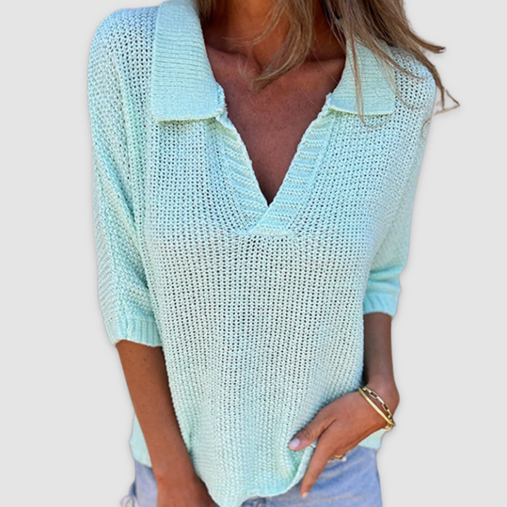 Lucy | Women's Elegant V-Neck Relaxed Flowing Top