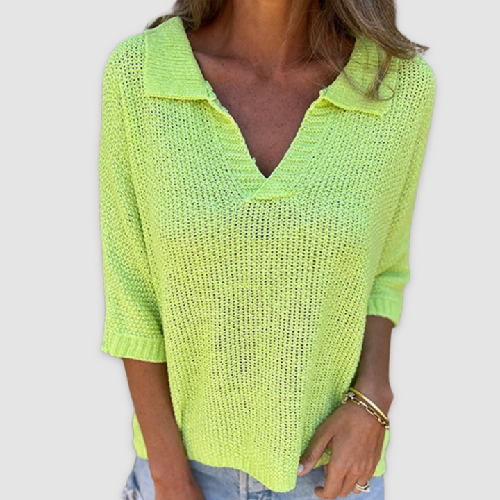 Lucy | Women's Elegant V-Neck Relaxed Flowing Top