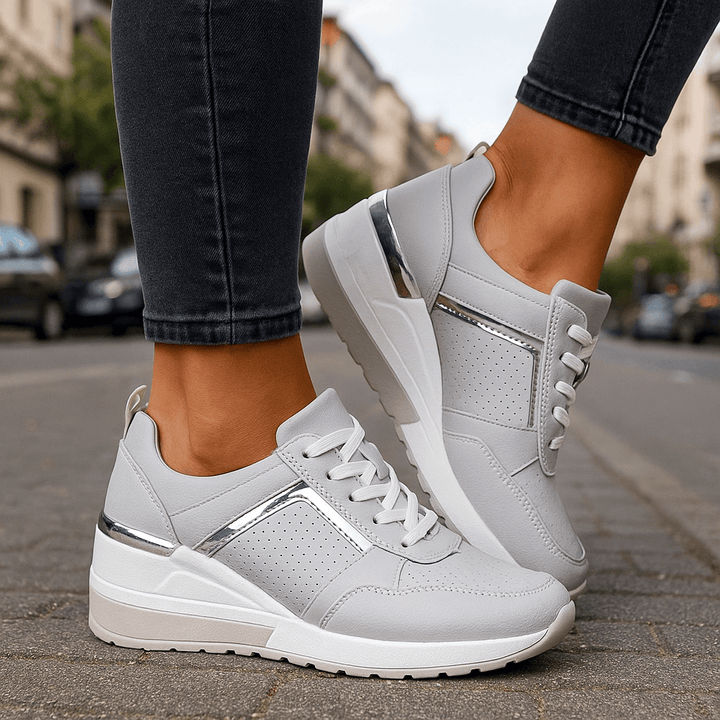 Lyria | Women's Perforated Cushioned Ankle-Rise Comfort Sneakers