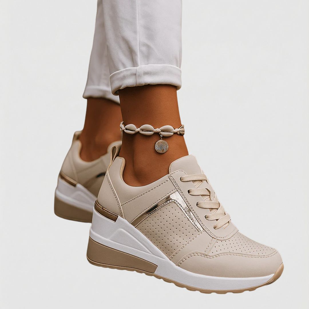 Lyria | Women's Perforated Cushioned Ankle-Rise Comfort Sneakers