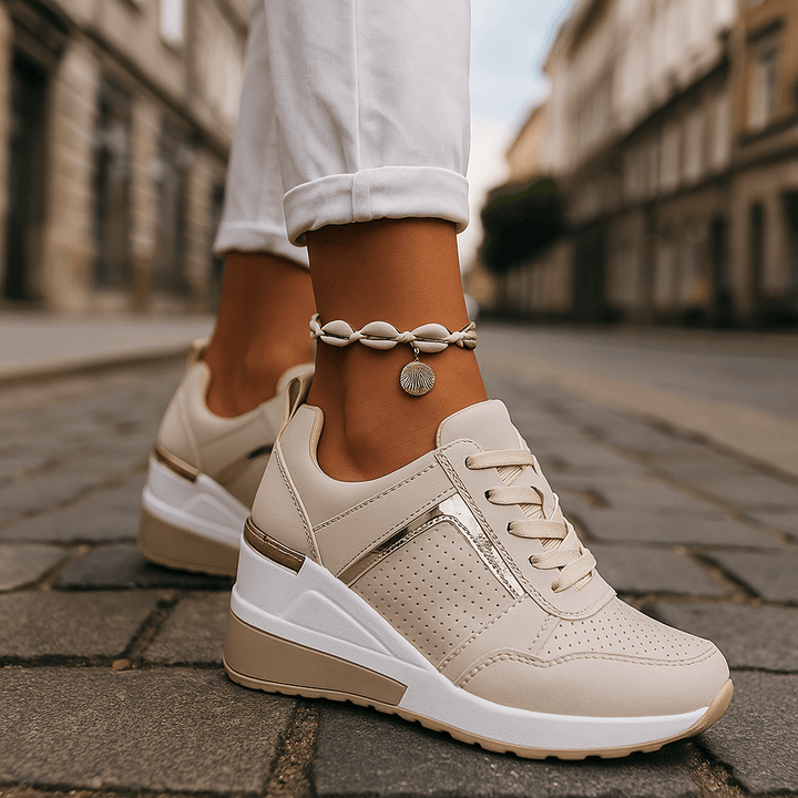 Lyria | Women's Perforated Cushioned Ankle-Rise Comfort Sneakers