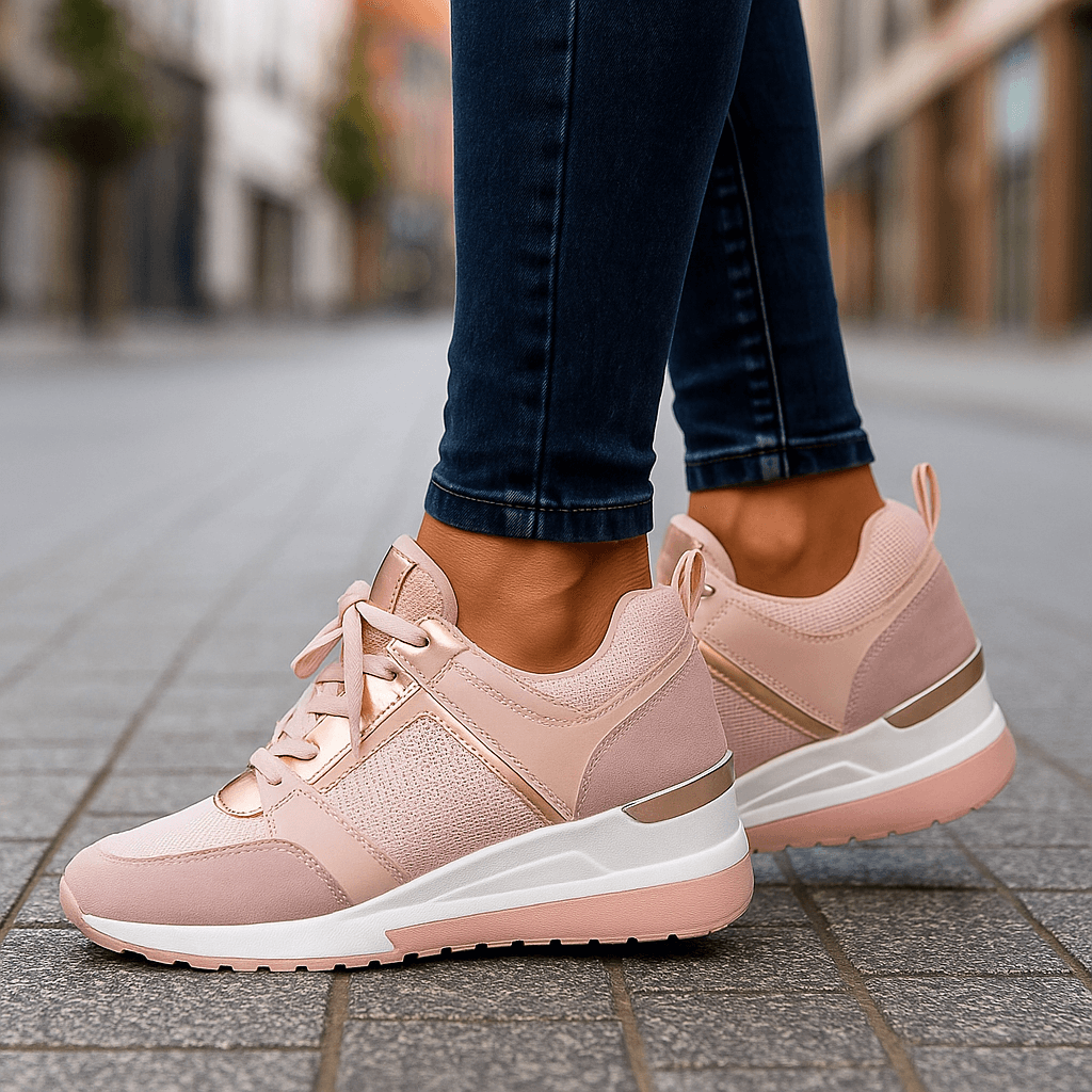 Lyria | Women's Perforated Cushioned Ankle-Rise Comfort Sneakers