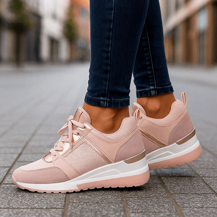 Lyria | Women's Perforated Cushioned Ankle-Rise Comfort Sneakers