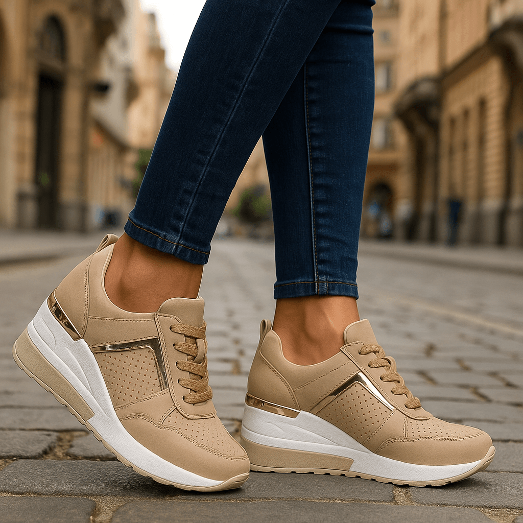 Lyria | Women's Perforated Cushioned Ankle-Rise Comfort Sneakers