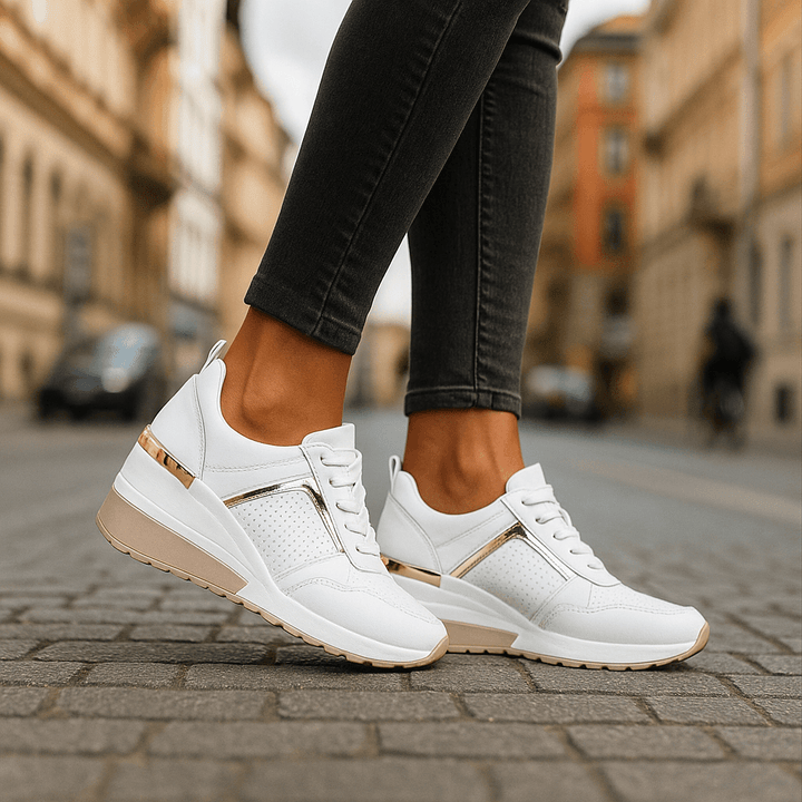 Lyria | Women's Perforated Cushioned Ankle-Rise Comfort Sneakers