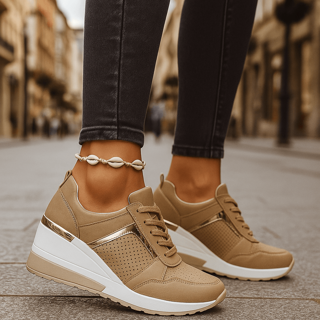 Lyria | Women's Perforated Cushioned Ankle-Rise Comfort Sneakers