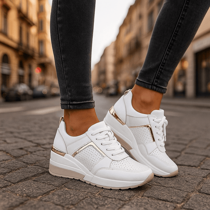 Lyria | Women's Perforated Cushioned Ankle-Rise Comfort Sneakers