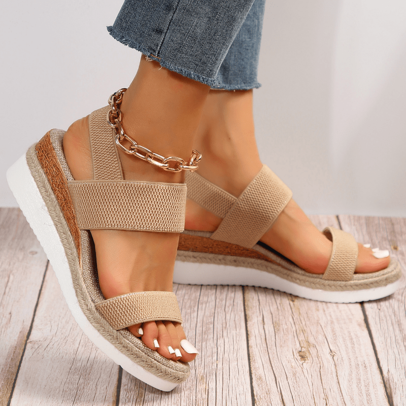Maelle | Women's Sporty Stretch Strap Platform Sandals