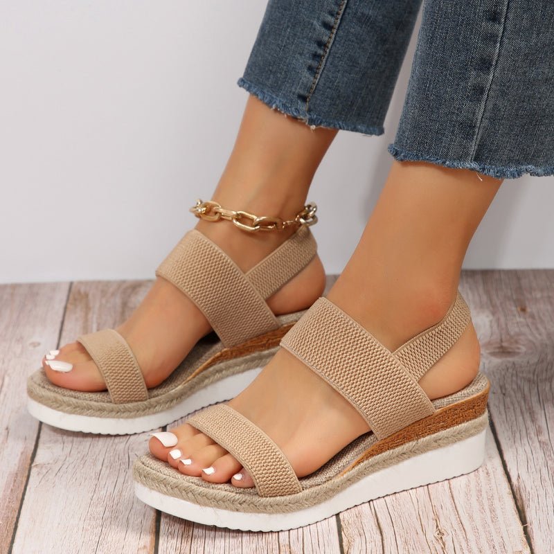 Maelle | Women's Sporty Stretch Strap Platform Sandals
