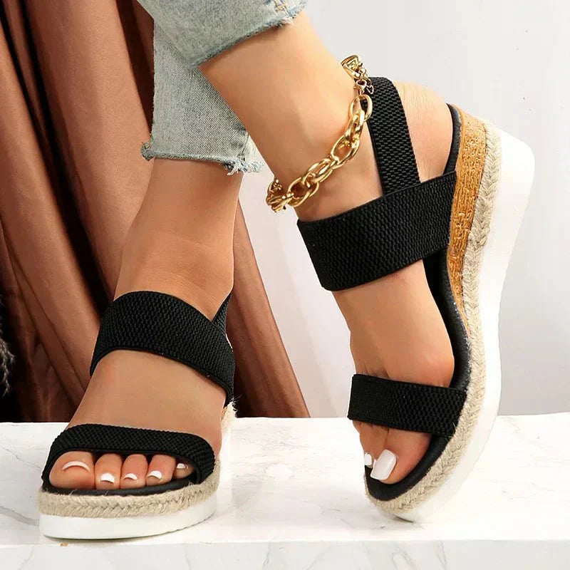Maelle | Women's Sporty Stretch Strap Platform Sandals