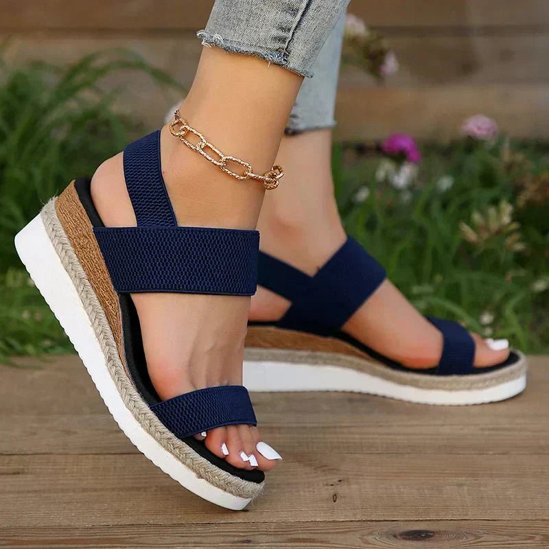 Maelle | Women's Sporty Stretch Strap Platform Sandals
