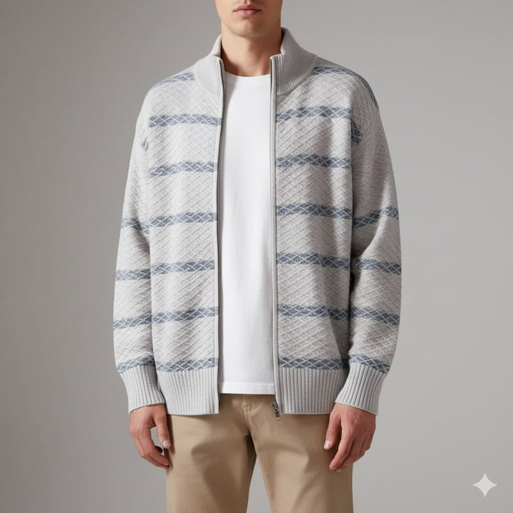 Mainard | Men's Striped Zip Cardigan