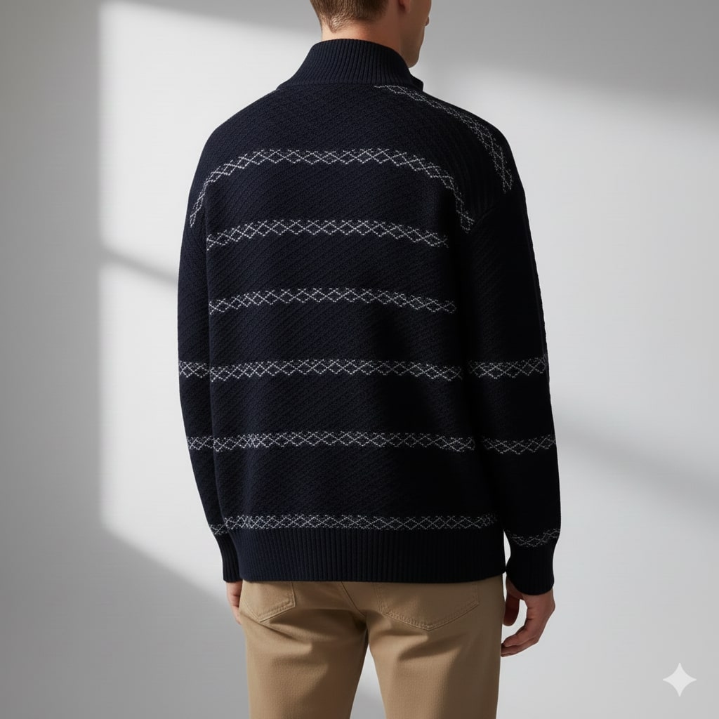 Mainard | Men's Striped Zip Cardigan
