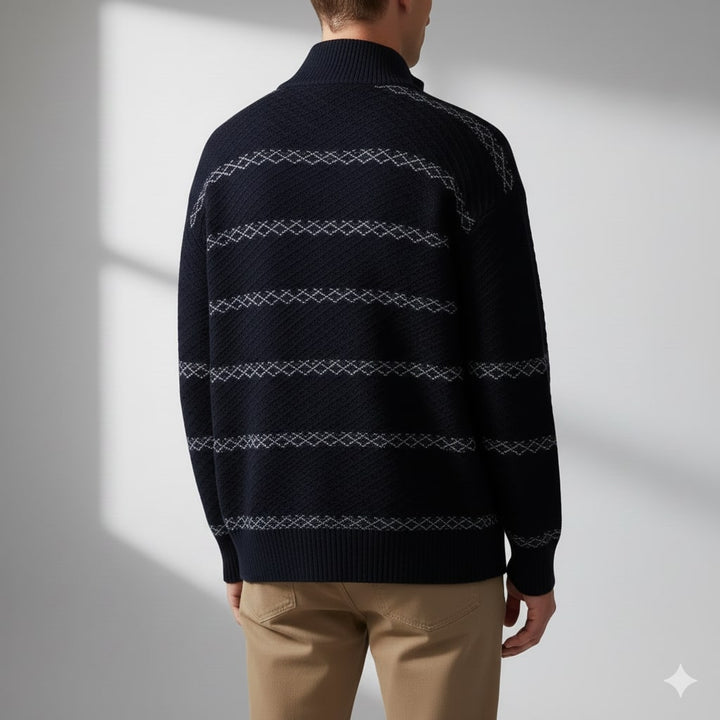 Mainard | Men's Striped Zip Cardigan