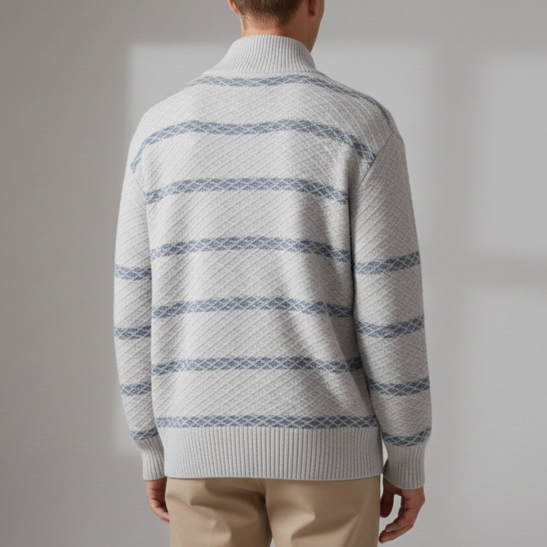Mainard | Men's Striped Zip Cardigan