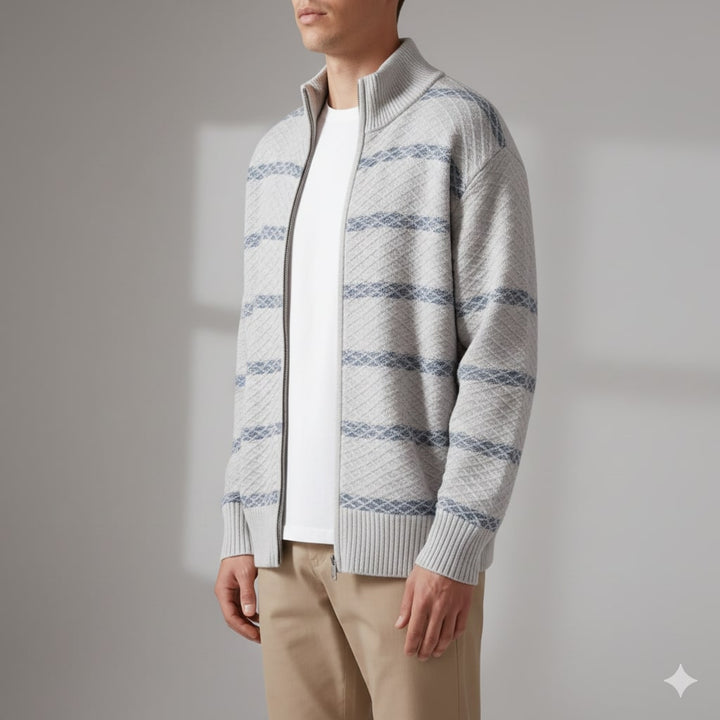 Mainard | Men's Striped Zip Cardigan