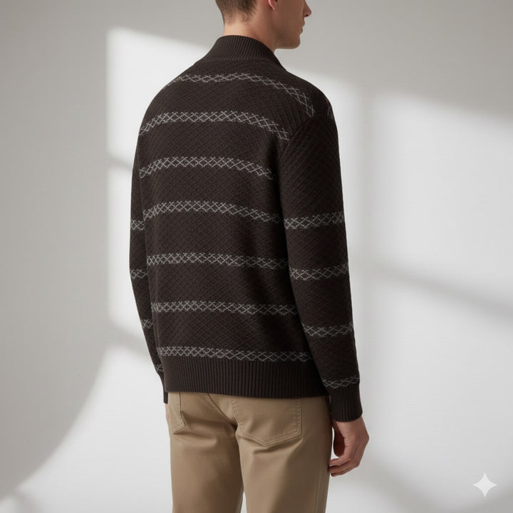 Mainard | Men's Striped Zip Cardigan