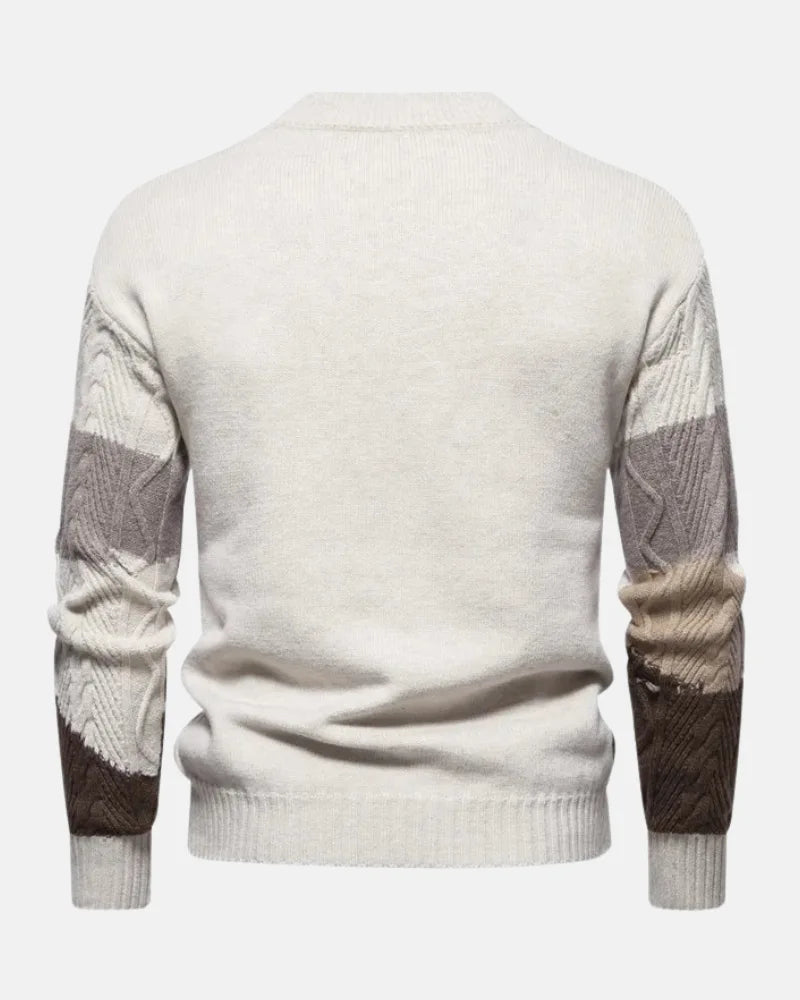 Malo | Men's Banded Cable Colourblock Sweater