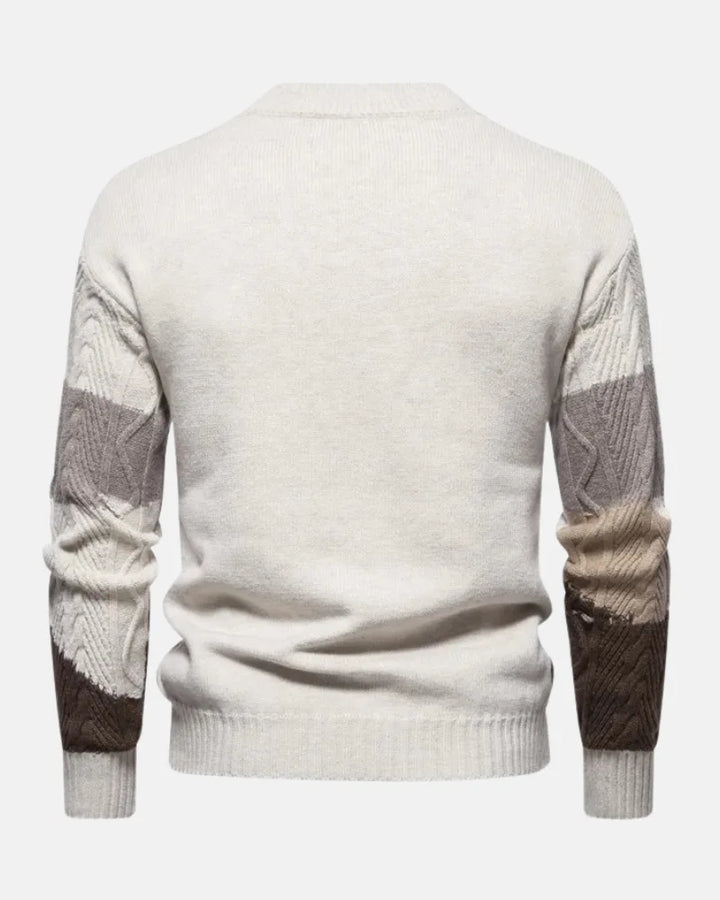 Malo | Men's Banded Cable Colourblock Sweater