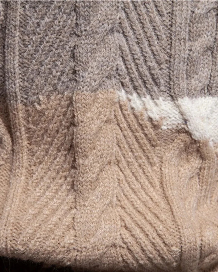 Malo | Men's Banded Cable Colourblock Sweater