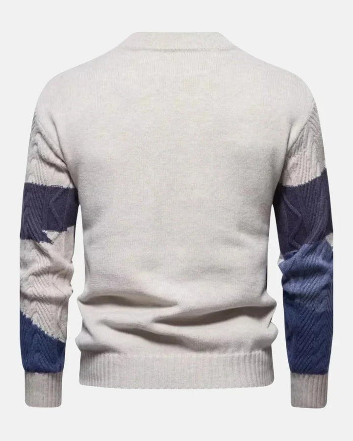 Malo | Men's Banded Cable Colourblock Sweater