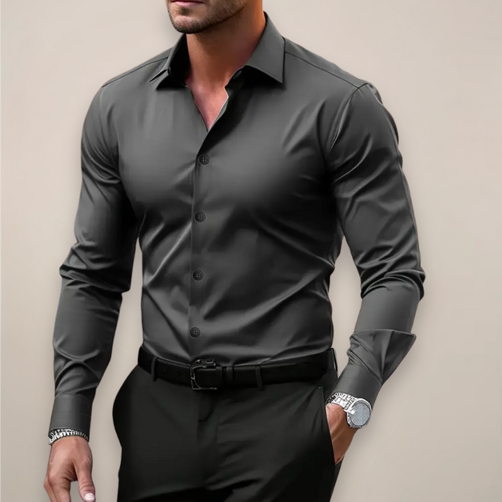 Marcus | Men's Pointed Collar Long Sleeve Button Front Shirt