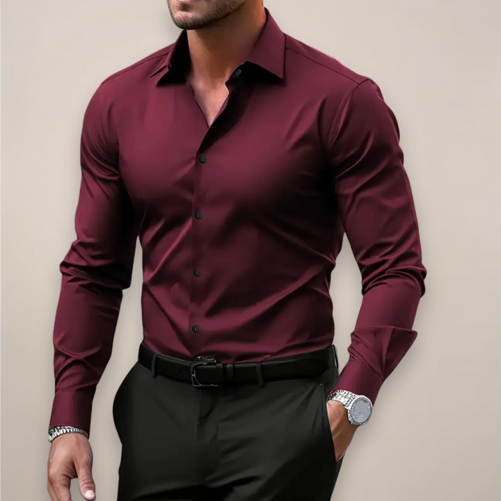 Marcus | Men's Pointed Collar Long Sleeve Button Front Shirt
