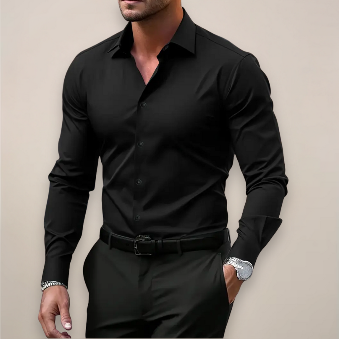 Marcus | Men's Pointed Collar Long Sleeve Button Front Shirt