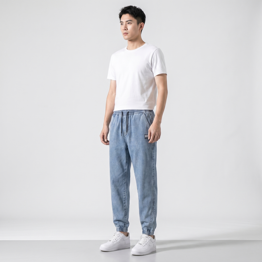 Marcus | Men's Tapered Leg Denim-Look Jogger Pants