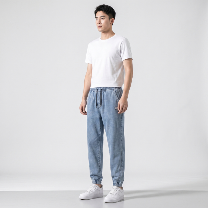 Marcus | Men's Tapered Leg Denim-Look Jogger Pants
