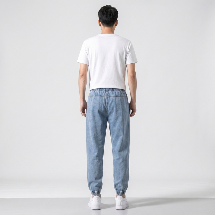Marcus | Men's Tapered Leg Denim-Look Jogger Pants