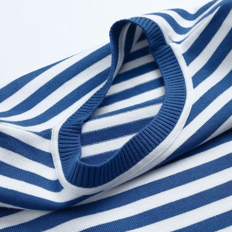 Margot | Women's Striped Long Sleeve Crew Neck Relaxed Top