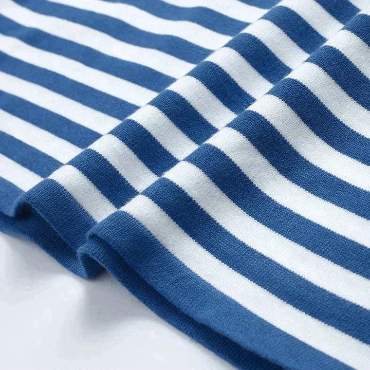 Margot | Women's Striped Long Sleeve Crew Neck Relaxed Top