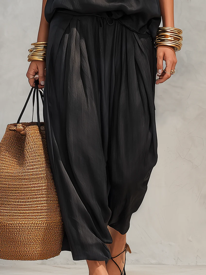 Marlowe | Women's Halter-Neck Wide-Leg Two-Piece Set