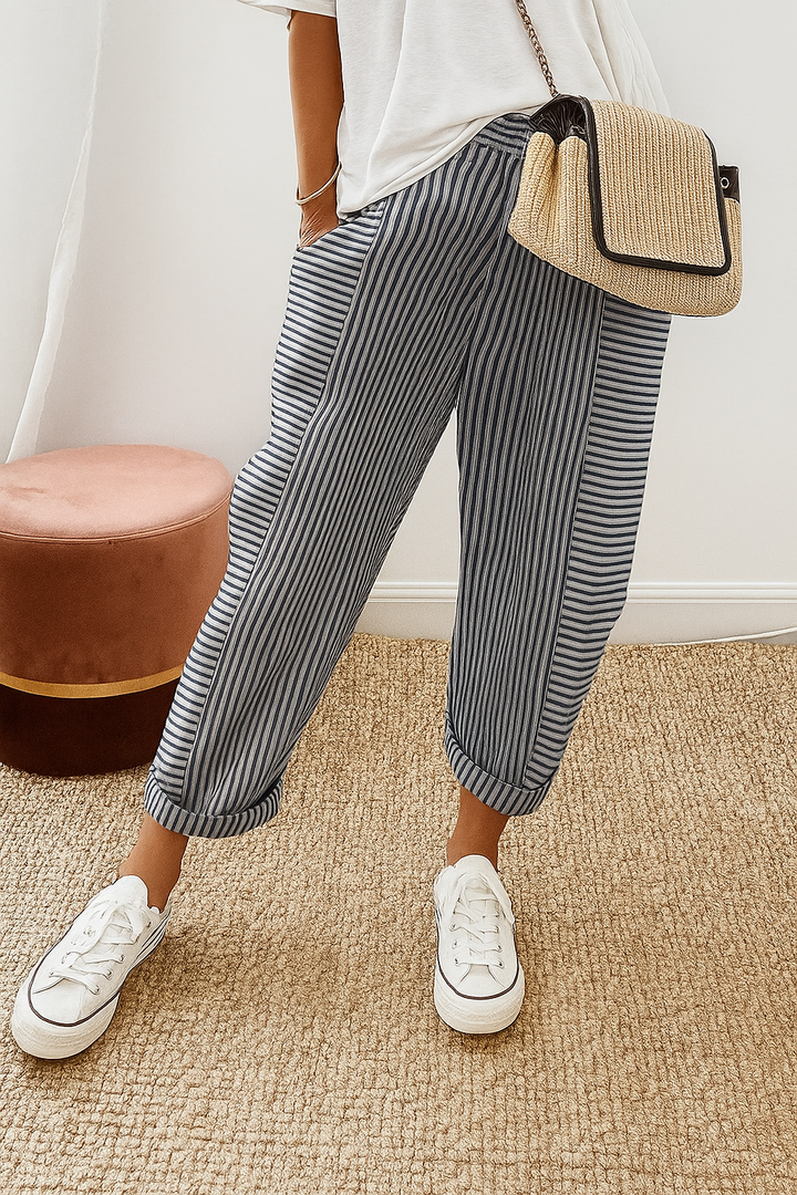 Marlyn | Women's Breathable Striped Drawstring Pants