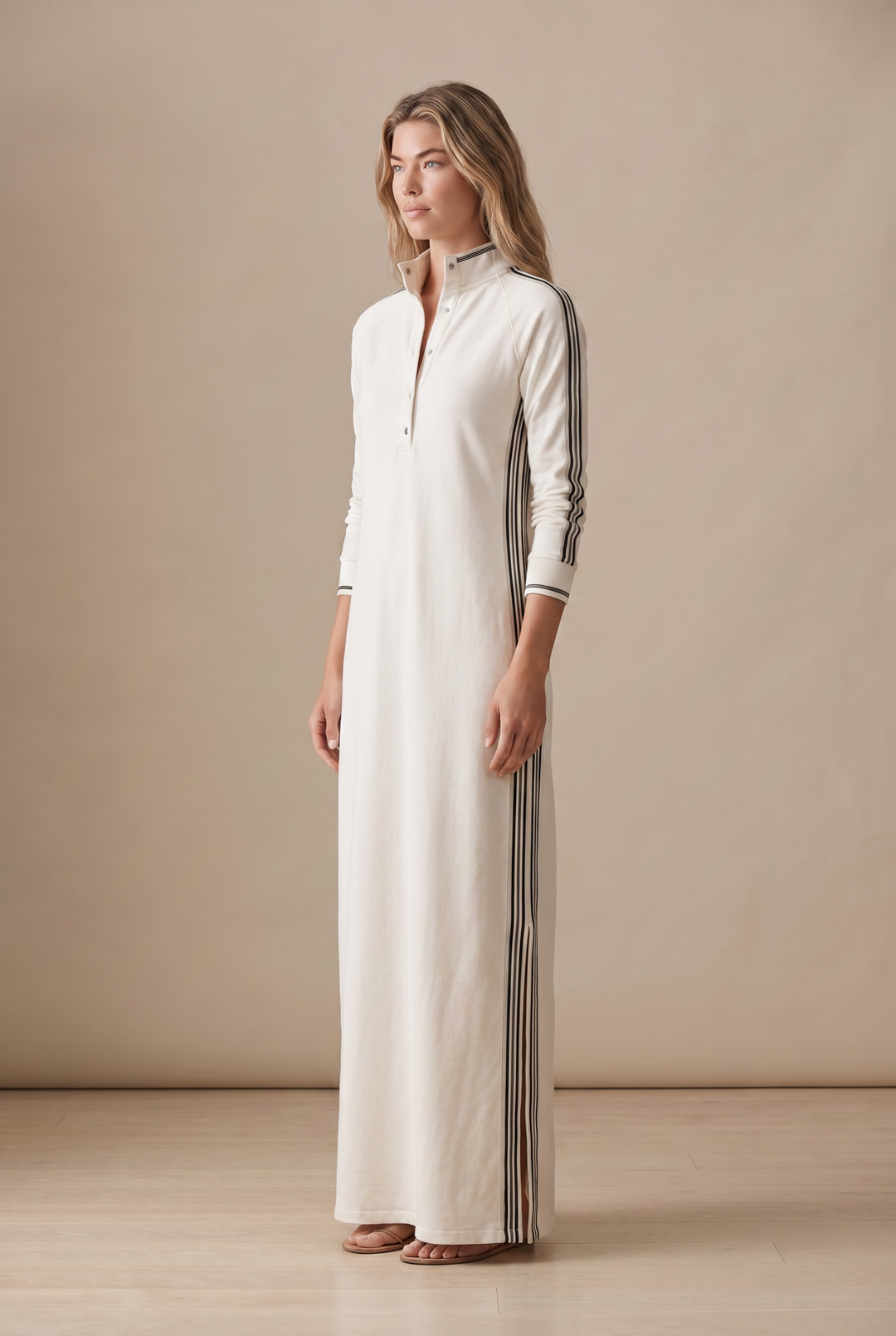 Marsile | Women's Trimmed Collar Maxi Shirt Dress