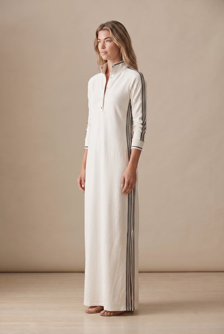 Marsile | Women's Trimmed Collar Maxi Shirt Dress