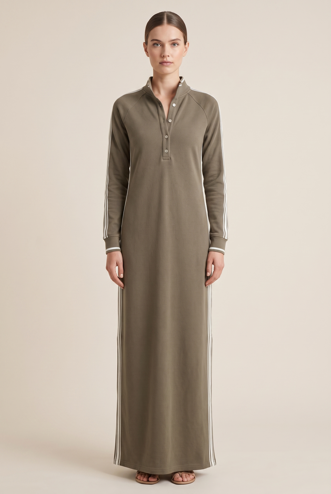 Marsile | Women's Trimmed Collar Maxi Shirt Dress