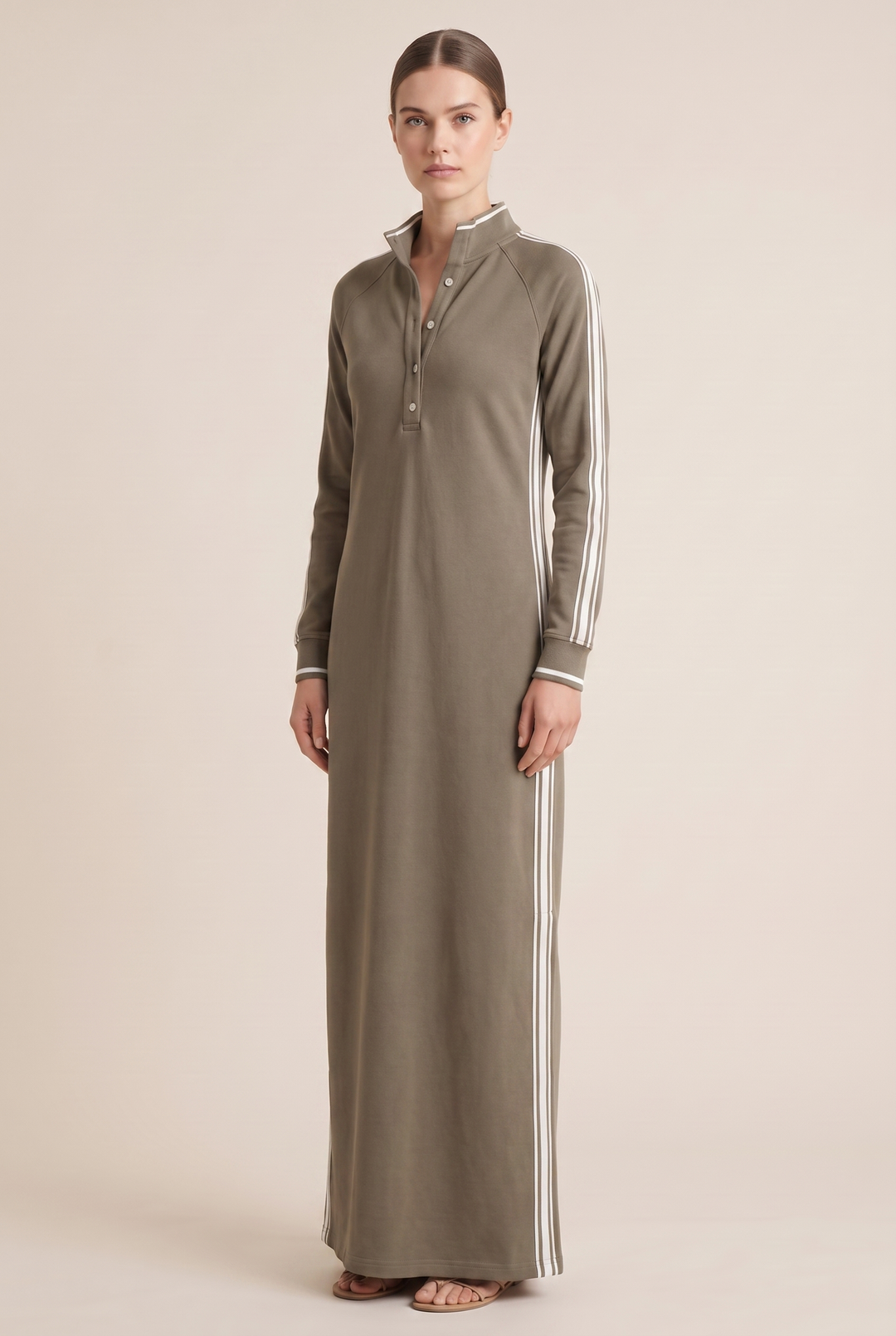 Marsile | Women's Trimmed Collar Maxi Shirt Dress