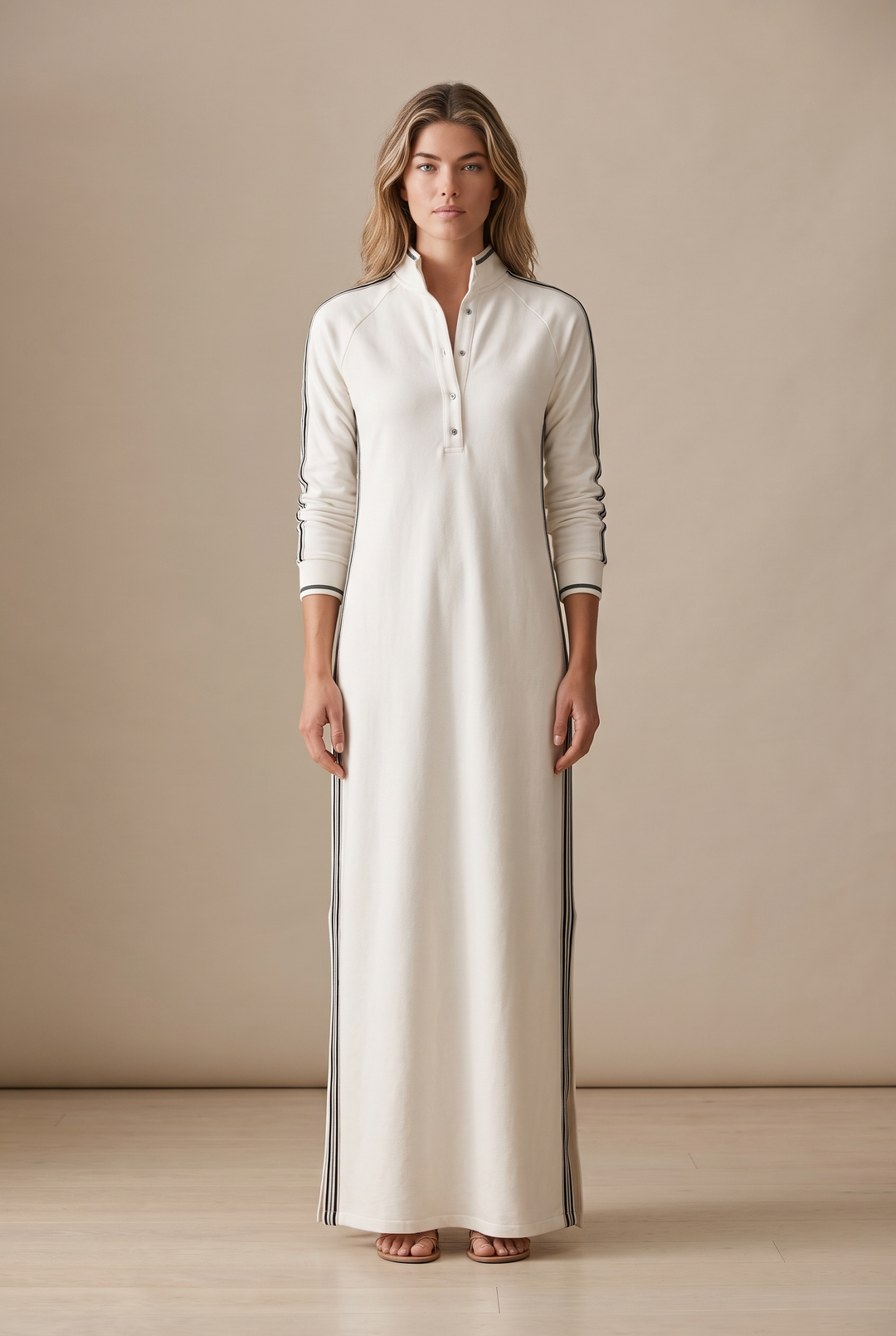 Marsile | Women's Trimmed Collar Maxi Shirt Dress