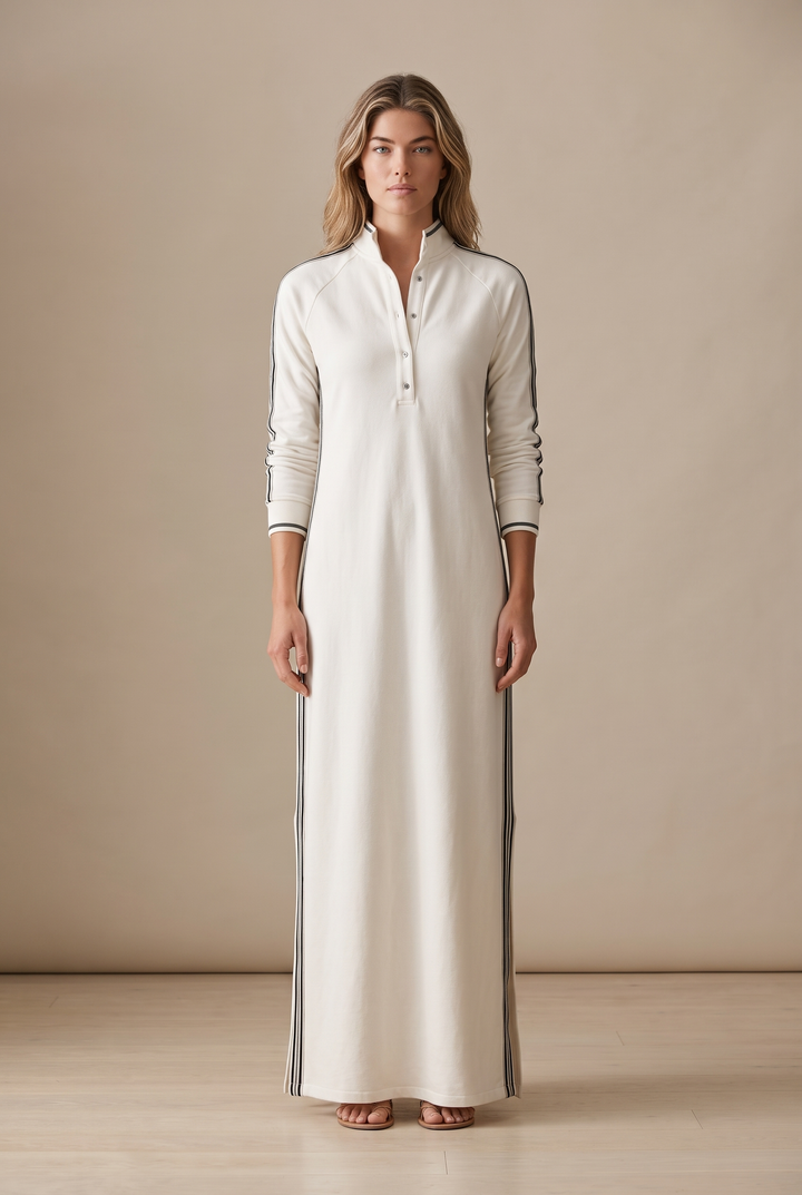 Marsile | Women's Trimmed Collar Maxi Shirt Dress