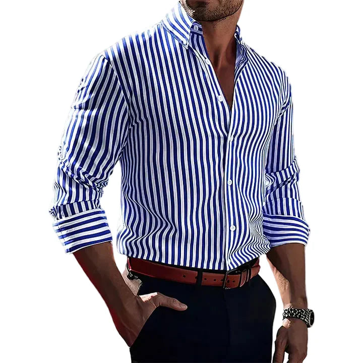 Mateo | Men's Striped Structured Button Down Cotton Shirt