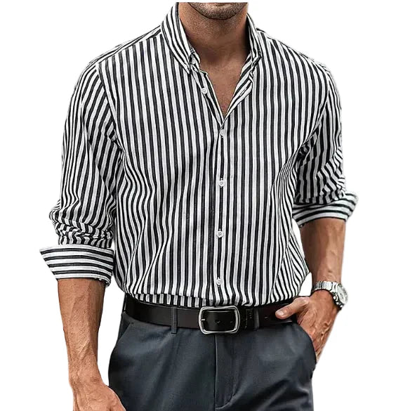 Mateo | Men's Striped Structured Button Down Cotton Shirt
